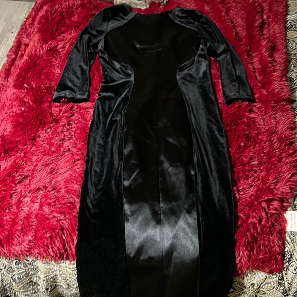 Eva Mendes for NY&co, black satin and velour sheath dress size 0